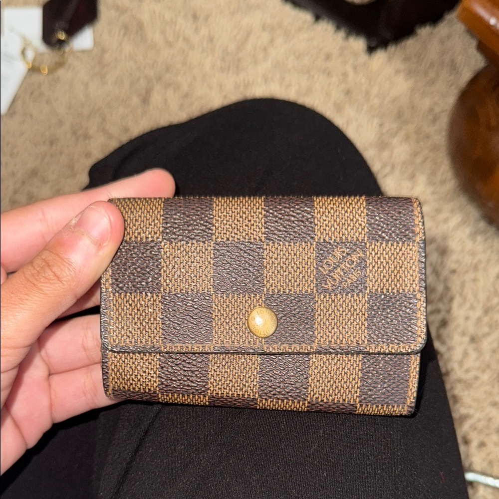 Louis Vuitton Brown and Tan Checkered Wallet